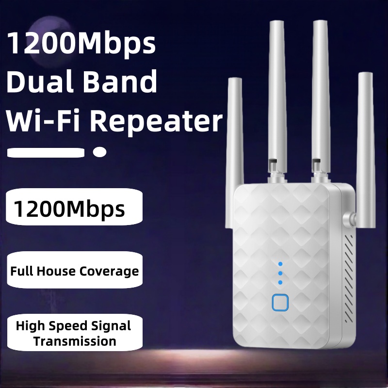 Home Security Network - 1200Mbps Dual Band WiFi Repeater 2.4G/5GHz