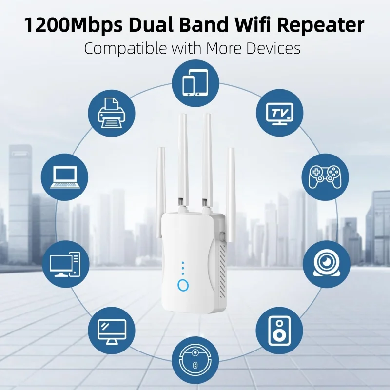 Home Security Network - 1200Mbps Dual Band WiFi Repeater Wireless