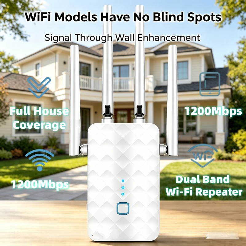 Home Security Network - 1200Mbps WiFi Repeater Wireless 2.4G/5GHz Dual