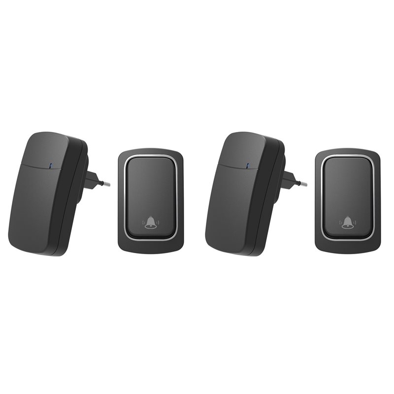 Home Security Ring - 2X Self Powered Wireless Doorbell No