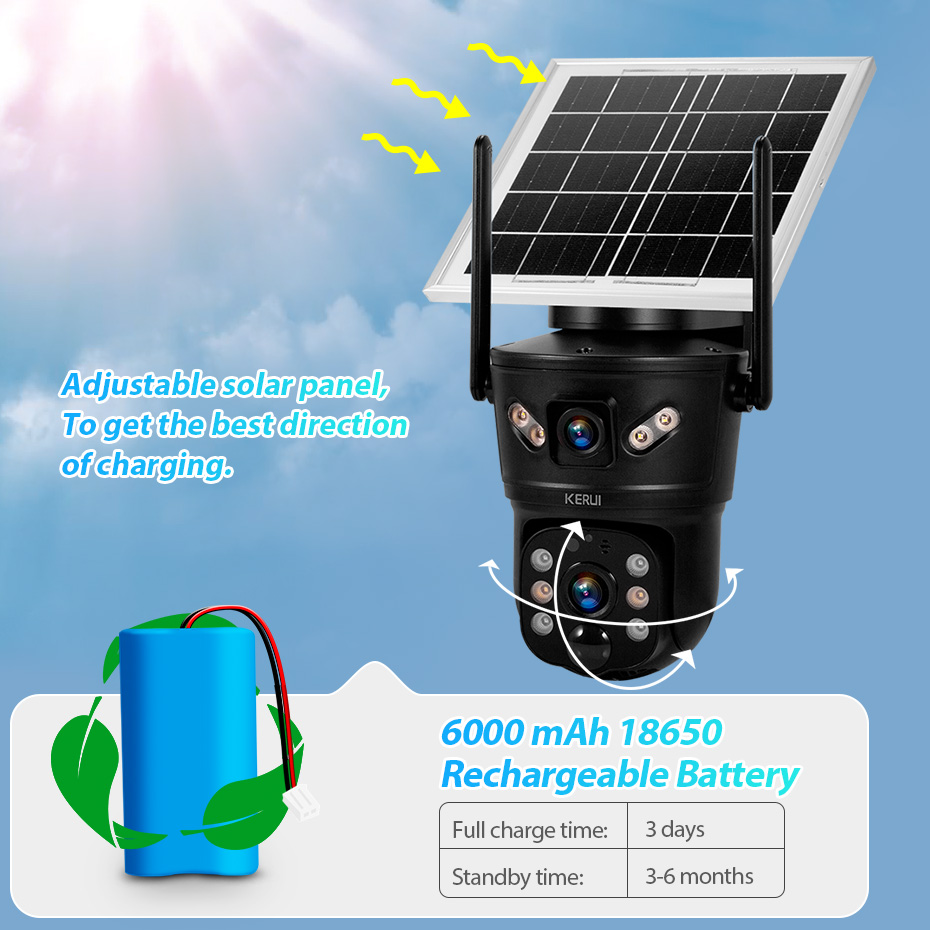 KERUI 6MP 4G SIM WiFi Solar Ca - Home Security Company review and price