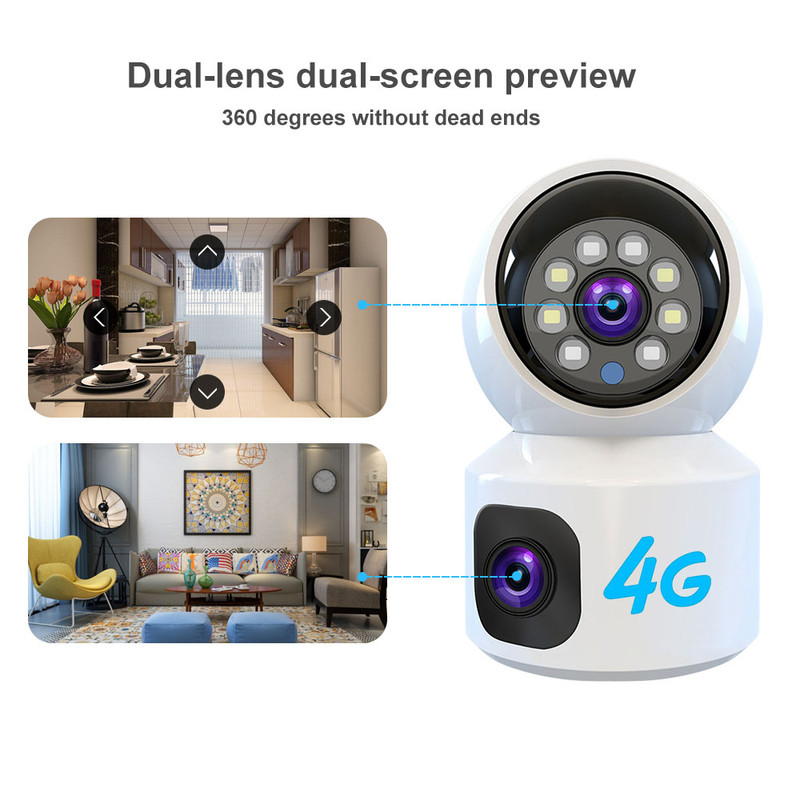Dual Lens 6MP HD WiFi 4G PTZ C - Home Security Robots review and price